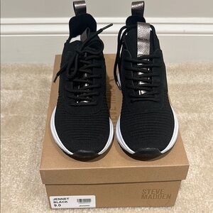 New Steve Madden Black and White Sneakers